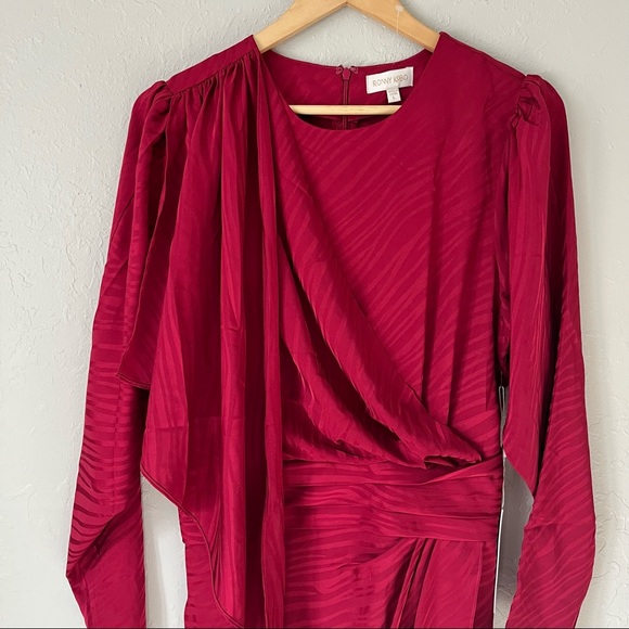 NWT Ronny Kobo Shanaya Dress Red L - Picture 2 of 16